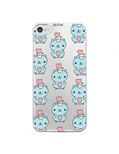 Coque iPhone 7/8 et SE 2020 Hamster Love Amour Transparente - Claudia Ramos