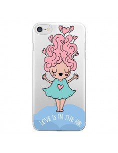 Coque iPhone 7/8 et SE 2020 Love Is In The Air Fillette...