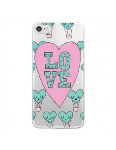 Coque iPhone 7/8 et SE 2020 Love Nuage Montgolfier...