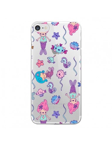 Coque iPhone 7/8 et SE 2020 Mermaid Petite Sirene Ocean Transparente - Claudia Ramos