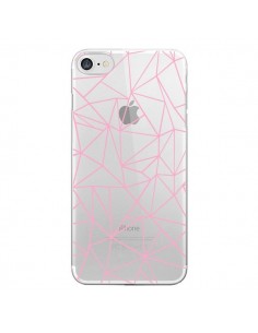 Coque iPhone 7/8 et SE 2020 Lignes Triangle Rose...