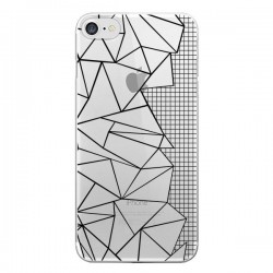 Coque iPhone 7/8 et SE 2020 Lignes Grilles Side Grid...