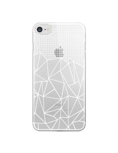 Coque iPhone 7/8 et SE 2020 Lignes Grilles Grid Abstract Blanc Transparente - Project M