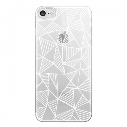 Coque iPhone 7/8 et SE 2020 Lignes Grilles Triangles Grid...