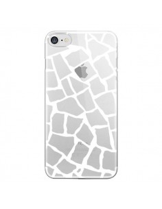 Coque iPhone 7/8 et SE 2020 Girafe Mosaïque Blanc...