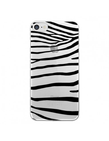 Coque iPhone 7/8 et SE 2020 Zebre Zebra Noir Transparente - Project M