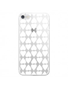 Coque iPhone 7/8 et SE 2020 Coeurs Heart Blanc...