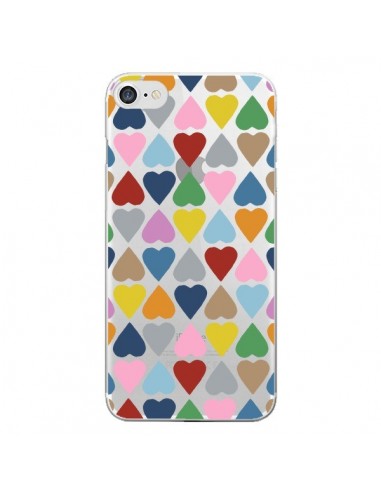 Coque iPhone 7/8 et SE 2020 Coeurs Heart Couleur Transparente - Project M