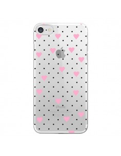 Coque iPhone 7/8 et SE 2020 Point Coeur Rose Pin Point...