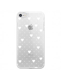 Coque iPhone 7/8 et SE 2020 Point Coeur Blanc Pin Point...
