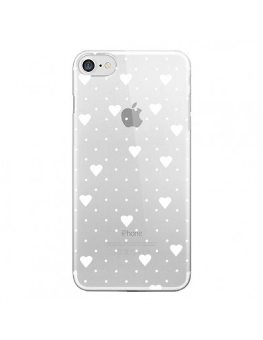 Coque iPhone 7/8 et SE 2020 Point Coeur Blanc Pin Point Heart Transparente - Project M