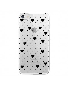 Coque iPhone 7/8 et SE 2020 Point Coeur Noir Pin Point...