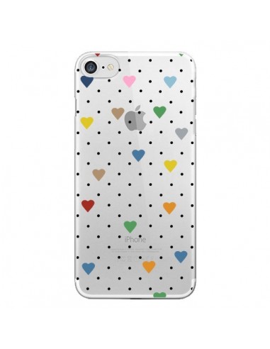 Coque iPhone 7/8 et SE 2020 Point Coeur Coloré Pin Point Heart Transparente - Project M