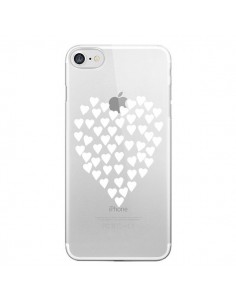 Coque iPhone 7/8 et SE 2020 Coeurs Heart Love Blanc...