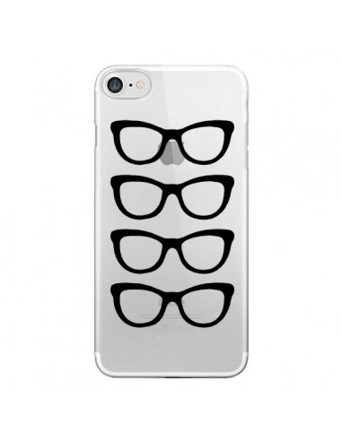 Coque iPhone 7/8 et SE 2020 Sunglasses Lunettes Soleil Noir Transparente - Project M
