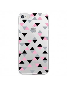 Coque iPhone 7/8 et SE 2020 Triangles Pink Rose Noir...