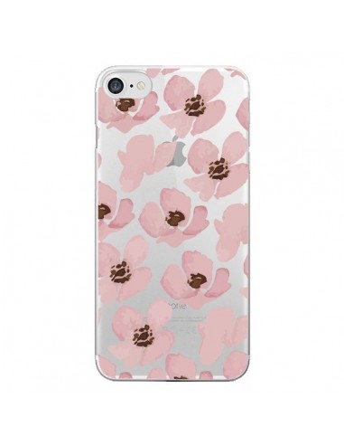 Coque iPhone 7/8 et SE 2020 Fleurs Roses Flower Transparente - Dricia Do