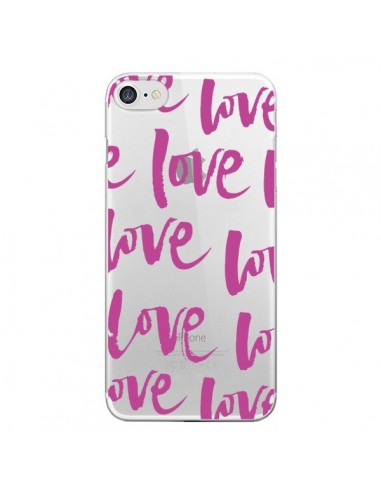 Coque iPhone 7/8 et SE 2020 Love Love Love Amour Transparente - Dricia Do
