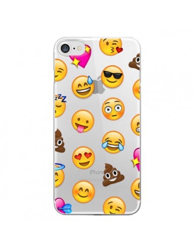 Coque iPhone 7/8 et SE 2020 Emoticone Emoji Transparente - Laetitia