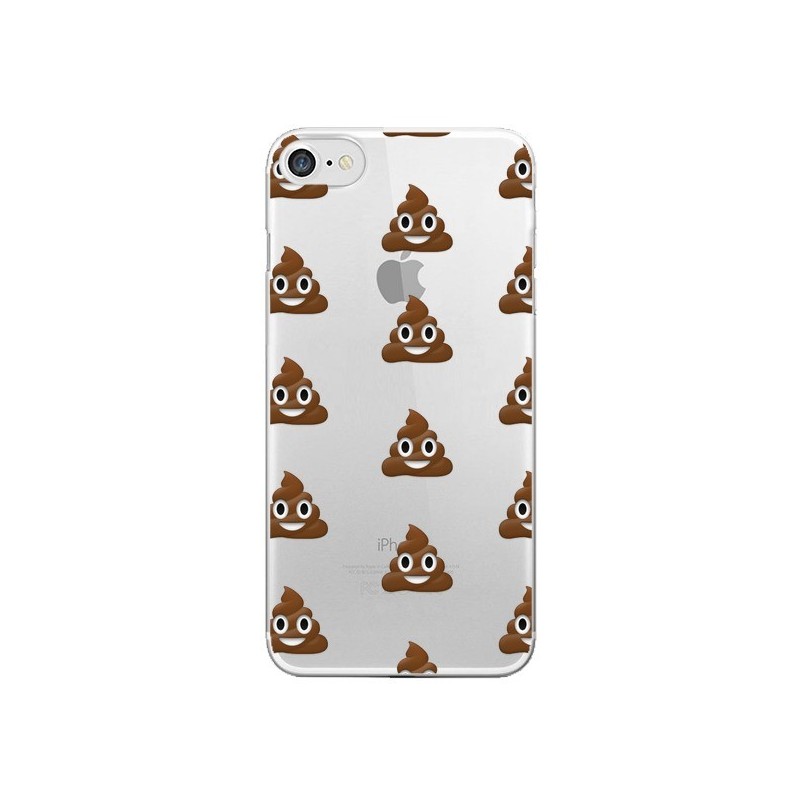 Coque iPhone 7/8 et SE 2020 Shit Poop Emoticone Emoji Transparente - Laetitia