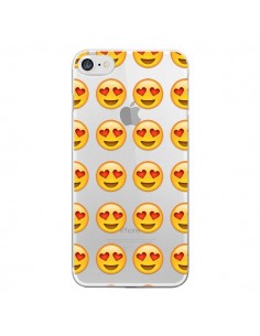 Coque iPhone 7/8 et SE 2020 Love Amoureux Smiley...