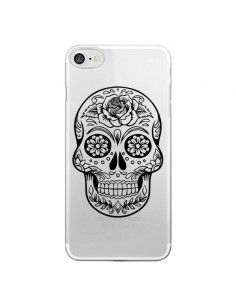 Coque iPhone 7/8 et SE 2020 Tête de Mort Mexicaine Noir...