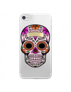 Coque iPhone 7/8 et SE 2020 Tête de Mort Mexicaine Noir...