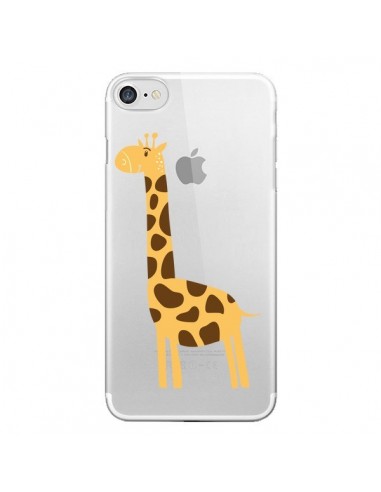 Coque iPhone 7/8 et SE 2020 Girafe Giraffe Animal Savane Transparente - Petit Griffin