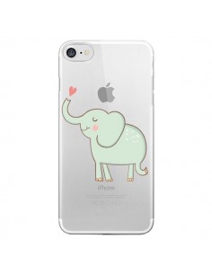 Coque iPhone 7/8 et SE 2020 Elephant Elefant Animal Coeur...