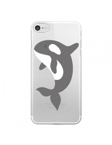 Coque iPhone 7/8 et SE 2020 Orque Orca Ocean Transparente - Petit Griffin