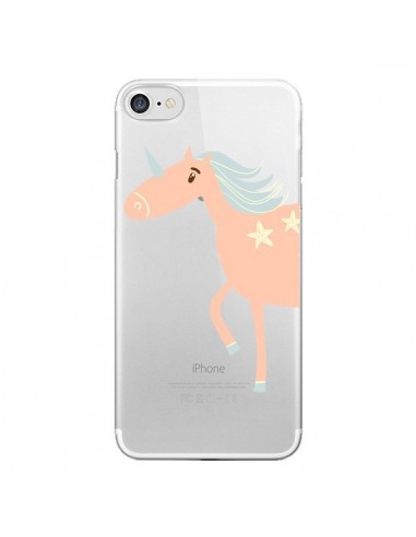 Coque iPhone 7/8 et SE 2020 Licorne Unicorn Rose Transparente - Petit Griffin