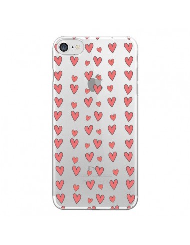 Coque iPhone 7/8 et SE 2020 Coeurs Heart Love Amour Rouge Transparente - Petit Griffin