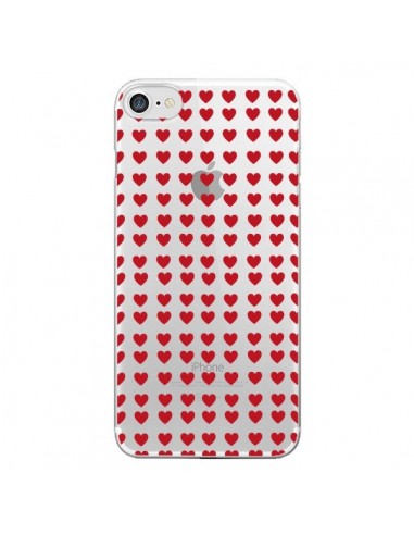 Coque iPhone 7/8 et SE 2020 Coeurs Heart Love Amour Red Transparente - Petit Griffin