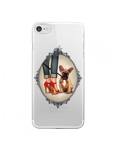 Coque iPhone 7/8 et SE 2020 Lady Jambes Chien Bulldog Dog Transparente - Maryline Cazenave