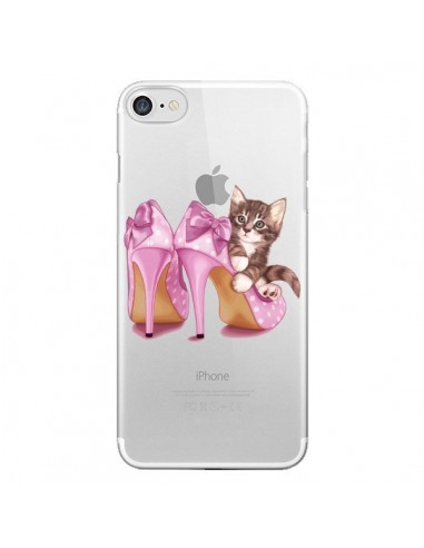 Coque iPhone 7/8 et SE 2020 Chaton Chat Kitten Chaussures Shoes Transparente - Maryline Cazenave