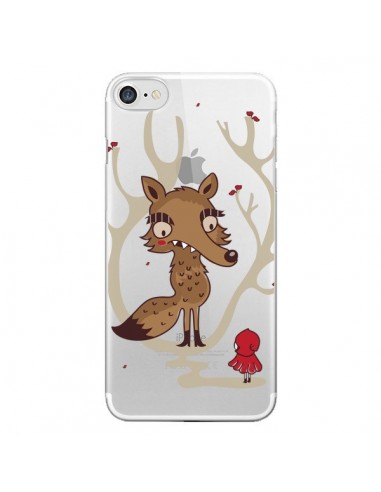 Coque iPhone 7/8 et SE 2020 Le Petit Chaperon Rouge Loup Hello Big Wolf Transparente - Maria Jose Da Luz