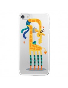 Coque iPhone 7/8 et SE 2020 L'oiseau et la Girafe Amour...