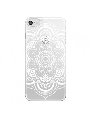 Coque iPhone 7/8 et SE 2020 Mandala Blanc Azteque Transparente - Nico