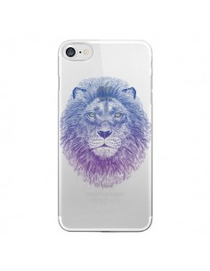 Coque iPhone 7/8 et SE 2020 Lion Animal Transparente -...