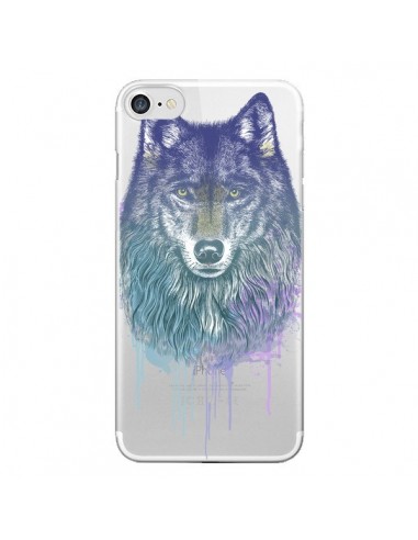 Coque iPhone 7/8 et SE 2020 Loup Wolf Animal Transparente - Rachel Caldwell