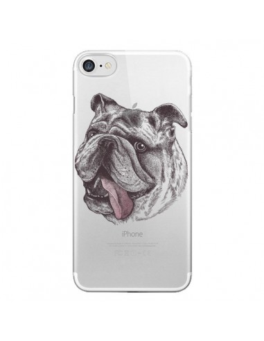 Coque iPhone 7/8 et SE 2020 Chien Bulldog Dog Transparente - Rachel Caldwell