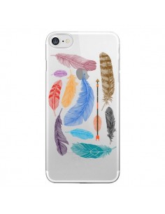 Coque iPhone 7/8 et SE 2020 Plume Feather Couleur...