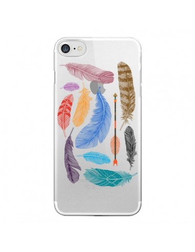 Coque iPhone 7/8 et SE 2020 Plume Feather Couleur Transparente - Rachel Caldwell