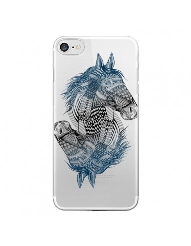 Coque iPhone 7/8 et SE 2020 Cheval Horse Double Transparente - Rachel Caldwell