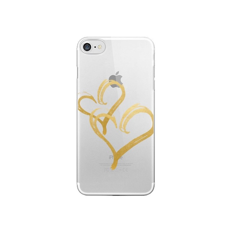 Coque iPhone 7/8 et SE 2020 Deux Coeurs Love Amour Transparente - Sylvia Cook