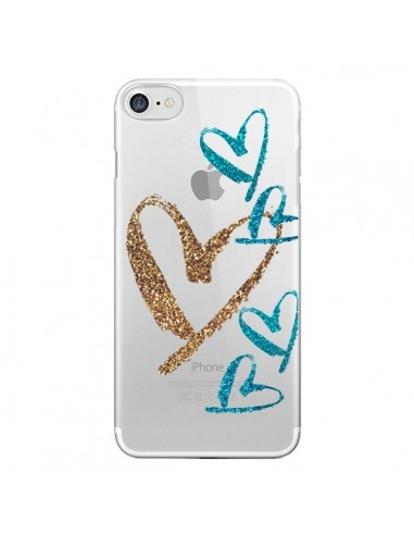 Coque iPhone 7/8 et SE 2020 Coeurs Heart Love Amour Transparente - Sylvia Cook