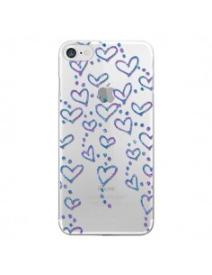 Coque iPhone 7/8 et SE 2020 Floating hearts coeurs...