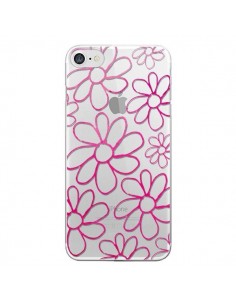Coque iPhone 7/8 et SE 2020 Flower Garden Pink Fleur...