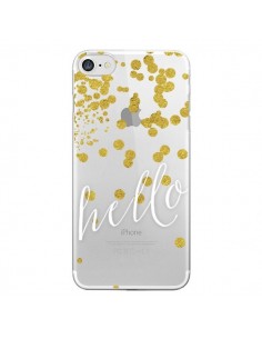 Coque iPhone 7/8 et SE 2020 Hello, Bonjour Transparente -...
