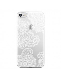 Coque iPhone 7/8 et SE 2020 Lacey Paisley Mandala Blanc...